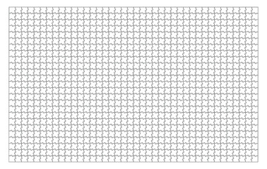 Fototapete - Set of one thousand pieces. Puzzle with different types of details and the ability to move each part. Black and white vector illustration isolated on white background.