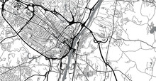 Urban Vector City Map Of Albany, USA. New York State Capital