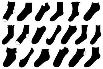 Wall Mural - Set of different socks isolated on white