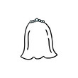 wedding veil doodle icon, vector illustration