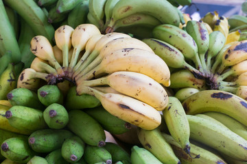 Bunches of banana at market