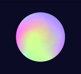Poster - Gradient orb, colorful circle in neon holographic tones.