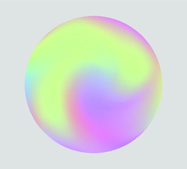 Poster - Gradient orb, colorful circle in neon holographic tones.