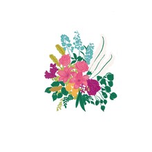 Beautiful Illustration Of Colorful Flowers With A White Background