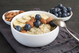 Fototapeta Mapy - healthy oatmeal porridge for Breakfast.
