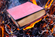 Burning a book at a fire. Destruction of Prohibited Literature