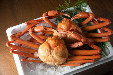 Poster - japanese snow crabs in styrofoam box