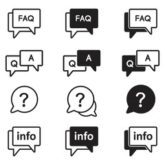 Wall Mural - Faq vector icon. questions and answers, question mark outline icon, info sign, information icon, vector Illustration