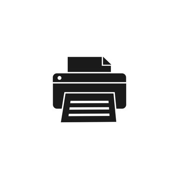 printer icon in flat style for apps and websites, vector Illustration