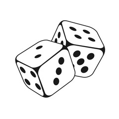 Wall Mural - dice vector icon, gambling icon for casino apps and websites