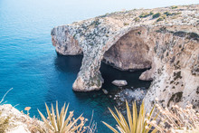 Rock Tunnel In The Mediterranean Sea Malta
