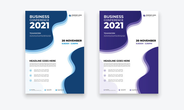 Template vector design for Brochure, Annual Report, Magazine, Poster, Corporate Presentation, Portfolio, Flyer, infographic, layout modern with blue color size A4, Front and back, Easy to use.