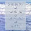 Inspirational Quote - Sea concept and soulful happiness concept.