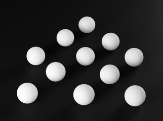 Poster - abstract geometric white balls isolated on black background