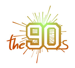 Poster - Creative design of the 90s symbol