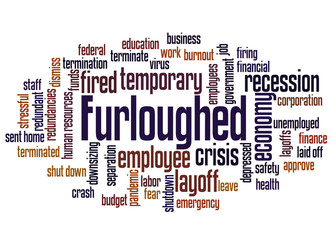 Wall Mural - Furloughed word cloud concept