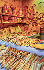 Poster - Wooden kitchen utensils at the Riga Christmas Market reflex