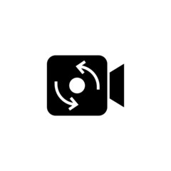 Sticker - Switch video vector icon in black solid flat design icon isolated on white background