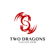 Vector Logo Of Two Dragons Forming The Letter S.