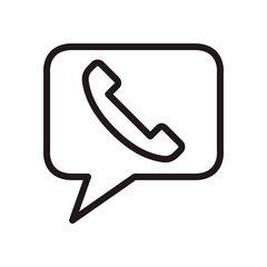 Wall Mural - Talking by phone icon. Line style design. Phone with speech bubble, phone conversation. Vector graphic illustration. Suitable for website design, logo, app, template, and ui. Editable stroke. EPS 10.