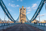 Fototapeta Londyn - The empty street in London city during the lockdown, no people, no cars