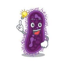 Sticker - Mascot character design of lactobacillus rhamnosus bacteria with has an idea smart gesture