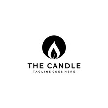 Modern Candle Light Logo Sign Modern Vector Graphic Abstract