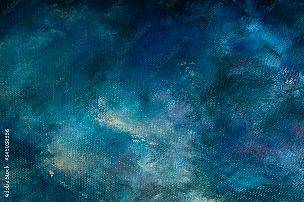 Dark and light blue oil painting background with white and purple ...