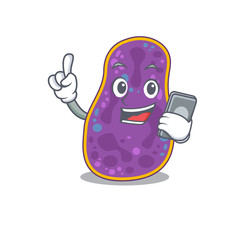 Poster - Shigella sp. bacteria cartoon character speaking on phone