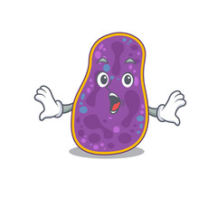 Canvas Print - Cartoon design style of shigella sp. bacteria has a surprised gesture