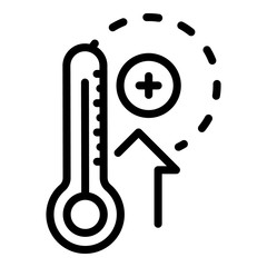 Poster - Outdoor thermometer icon. Outline outdoor thermometer vector icon for web design isolated on white background