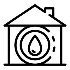 Poster - A drop in the house icon. Outline a drop in the house vector icon for web design isolated on white background