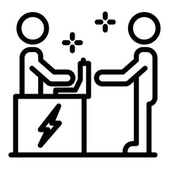 Poster - Electrical service icon. Outline electrical service vector icon for web design isolated on white background