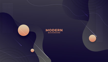 Poster - dark modern fluid style background with curve shapes
