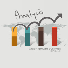 Analysis graph business. Business development to success and growing growth concept. Business growth abstract background. Pointing arrow graph corporate future growth plan.