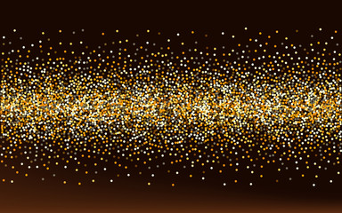 gold confetti art brown dark background. effect