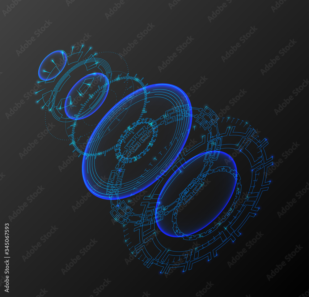 Technical drawing of the machine elements. Stock Vector | Adobe Stock