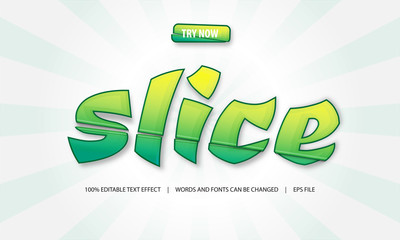 Wall Mural - text effect - slice