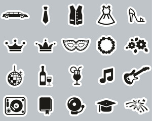 Sticker - Prom Night Icons Black & White Sticker Set Big