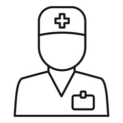 Poster - hospital doctor icon. outline hospital doctor vector icon for web design isolated on white backgroun