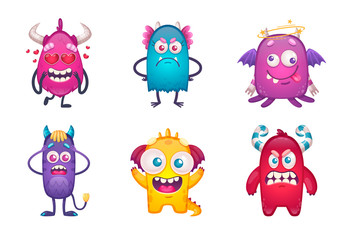 Wall Mural - Monsters Emotions Cartoon Collection