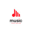music logo in modern design template.abtract modern note logotype
