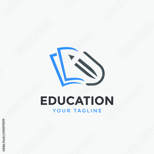 Fotomural education logo icon design vector illustration for univercity,school and other