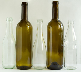 Wall Mural - Glass bottles are washed and ready to be recycled. Garbage for recycling