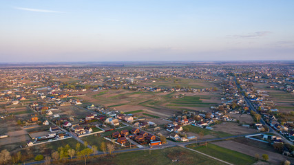 Wall Mural - aerial view over the private houses