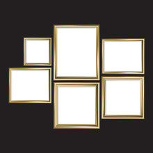 Set Of Gold Picture Frames. Rectangle And Square. Vector Illustration, EPS 10