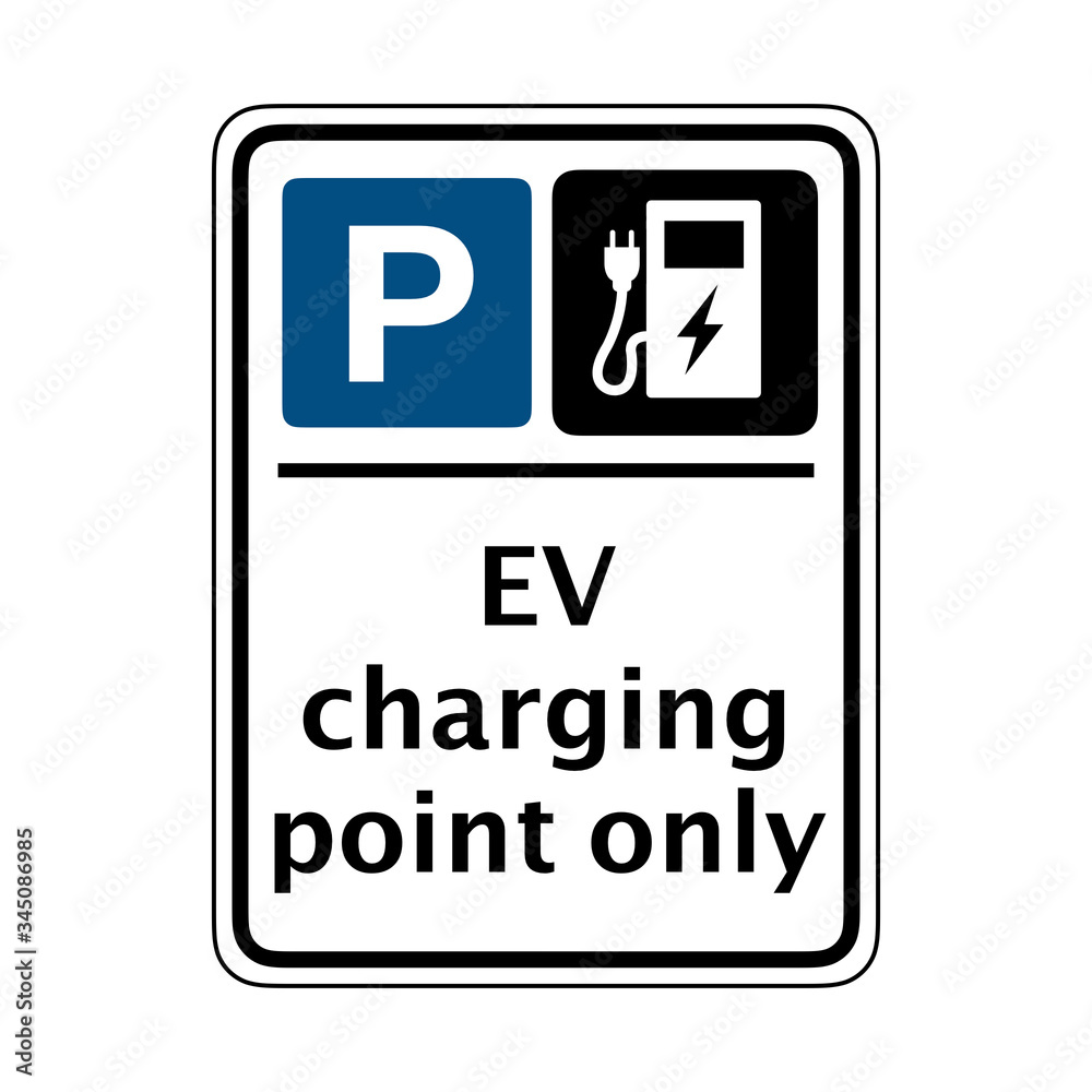 Sign for electric vehicle charging point Stock Illustration | Adobe Stock