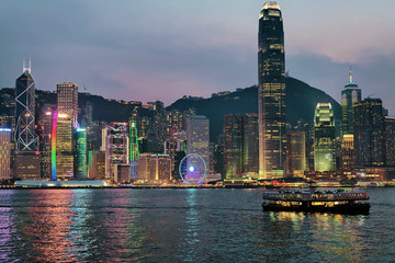 Wall Mural - Skyline in Victoria Harbor Hong Kong