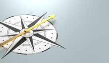 A Compass With Copy Space - 3d Rendering