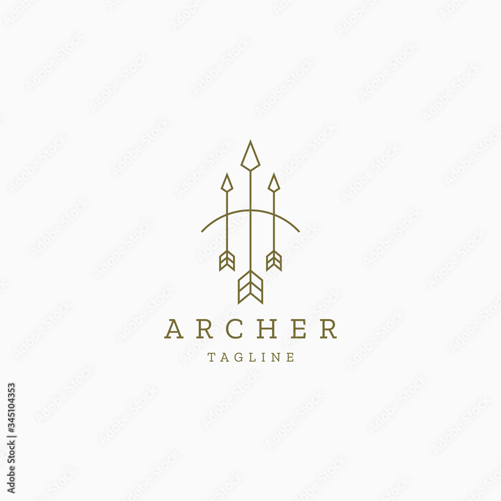 Archer logo design template vector illustration Stock Vector | Adobe Stock